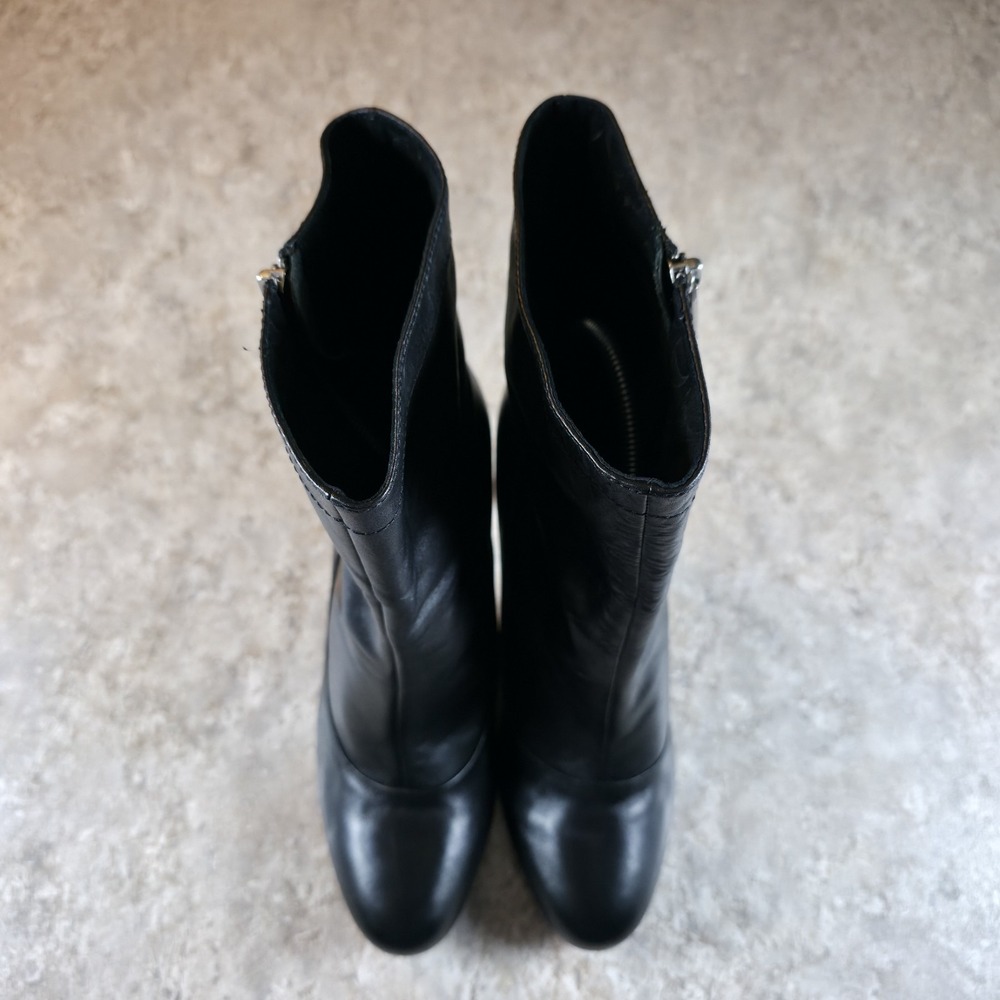 Coach Bethie Ankle Bootie Stiletto Zip Size 10 B Smooth Nappa Black Leather - Picture 3 of 11